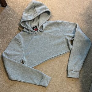 Range Gray Cropped Hoodie Sweatshirt